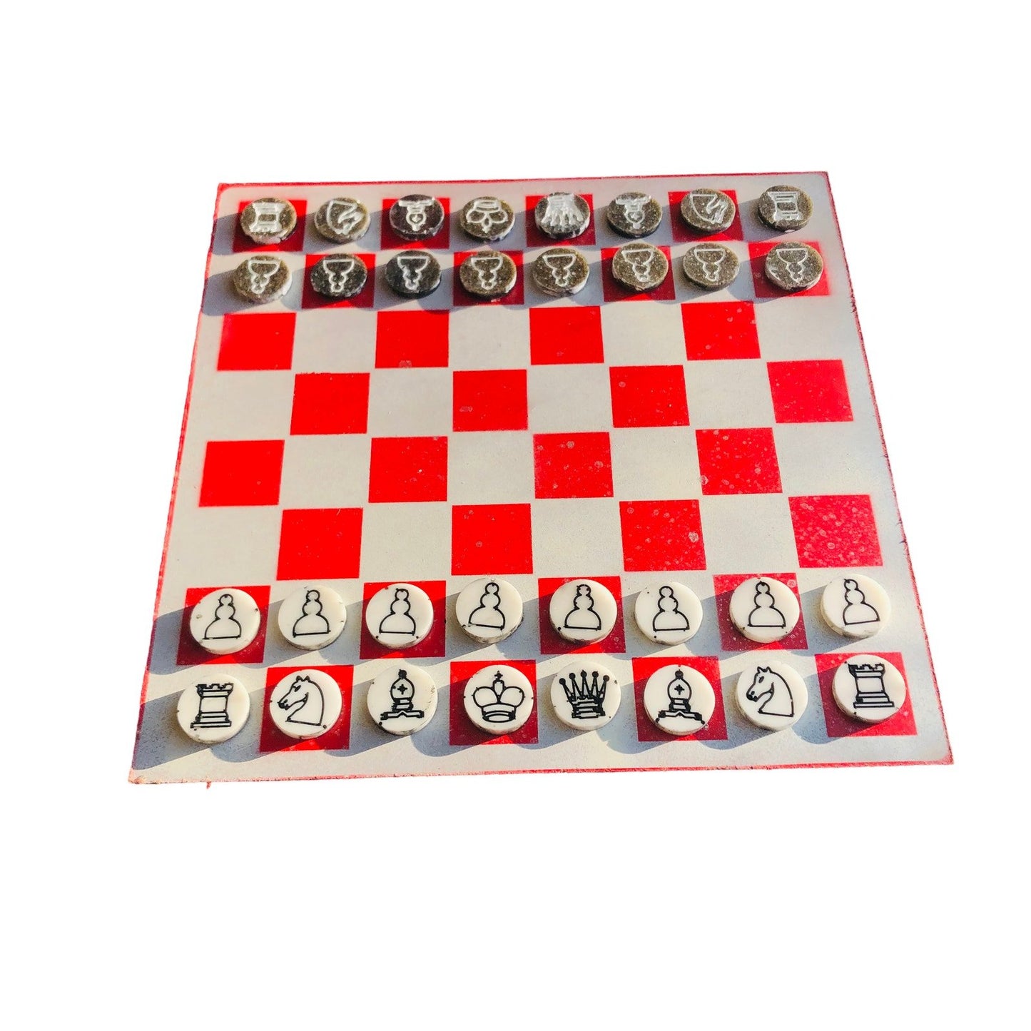 Chess Set - White & Red