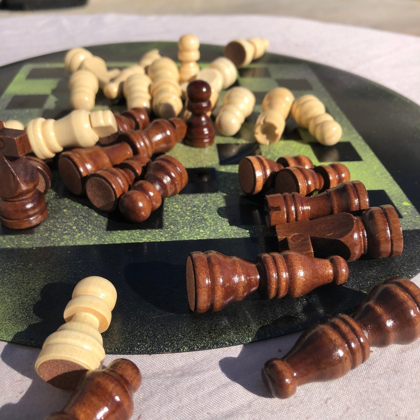 Vinyl Chess Set - Speckled Green