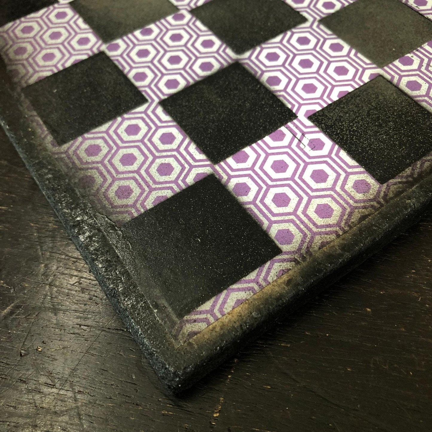 Scrapbook Chess Set - Purple Hexagon Pattern