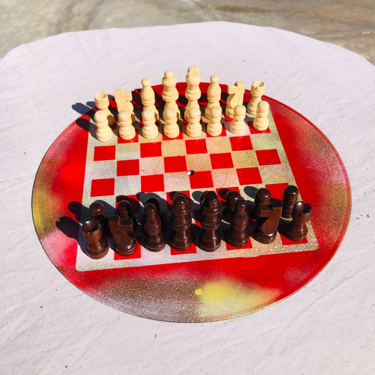 Vinyl Chess Set - War Torn Red