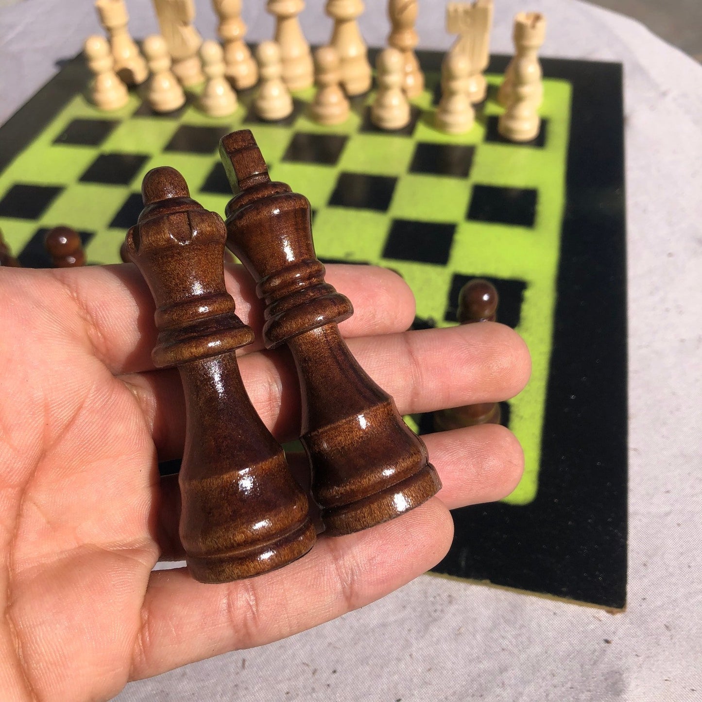 Chess Set - Neon Green
