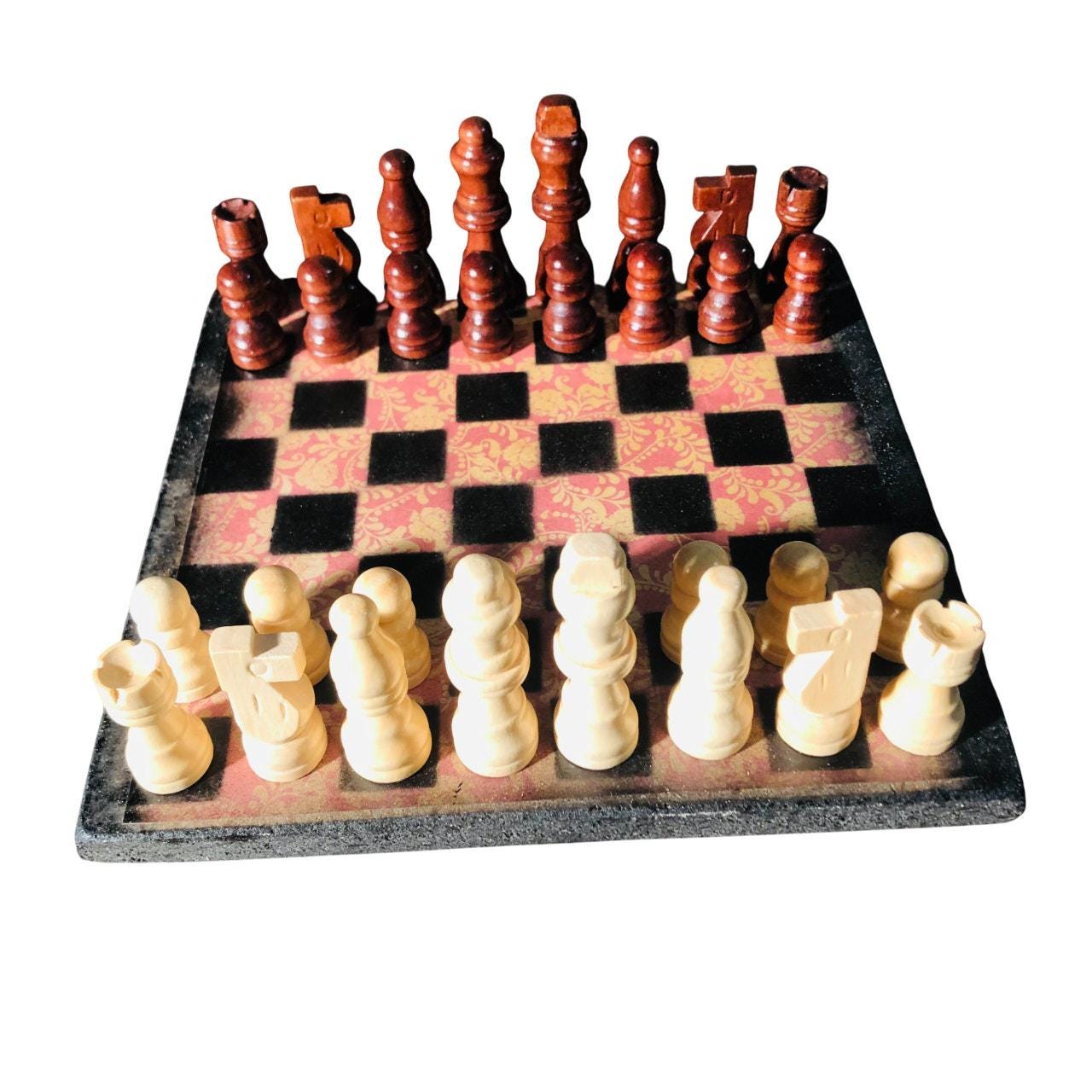 Scrapbook Chess Set - Orangish Red