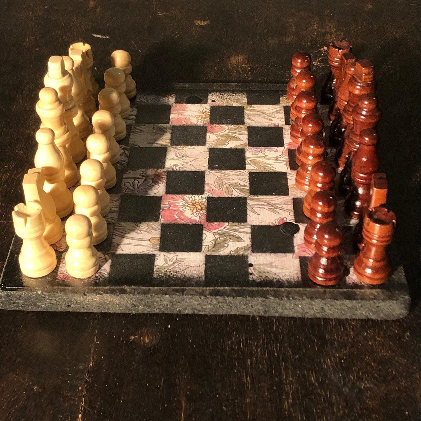 Scrapbook Chess Set - Vintage Flower