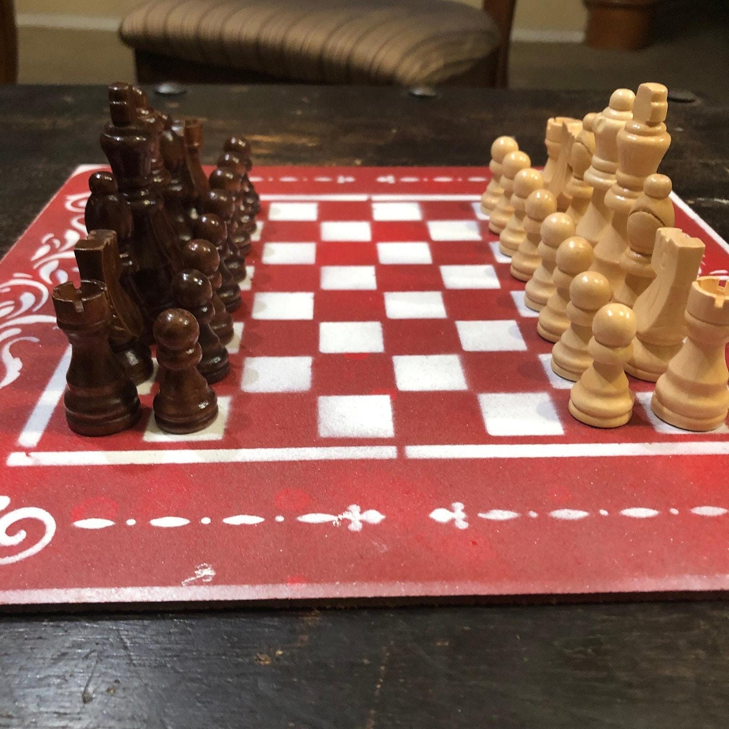 Chess Set - Simple Red & White