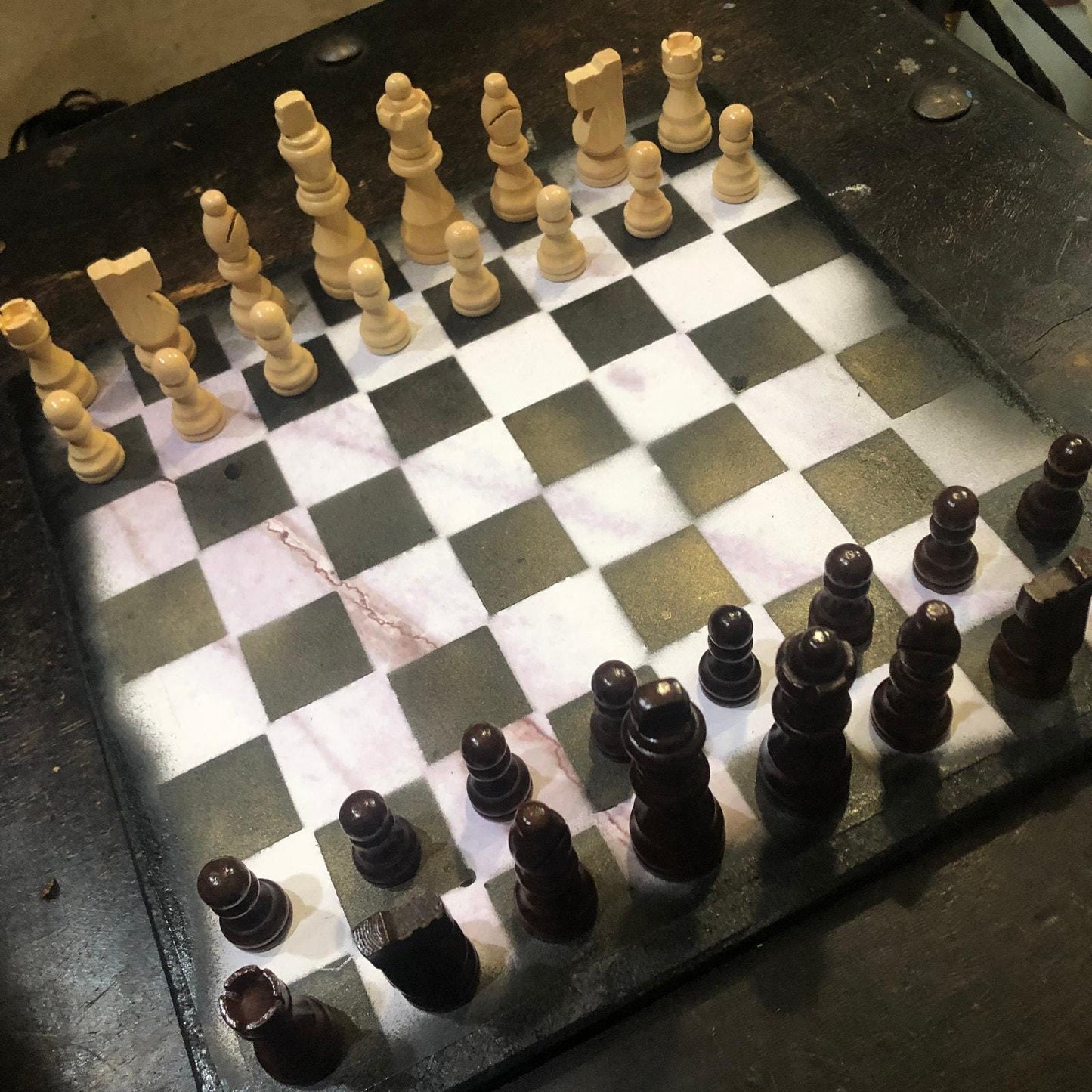 Scrapbook Chess Set - Marble Pattern