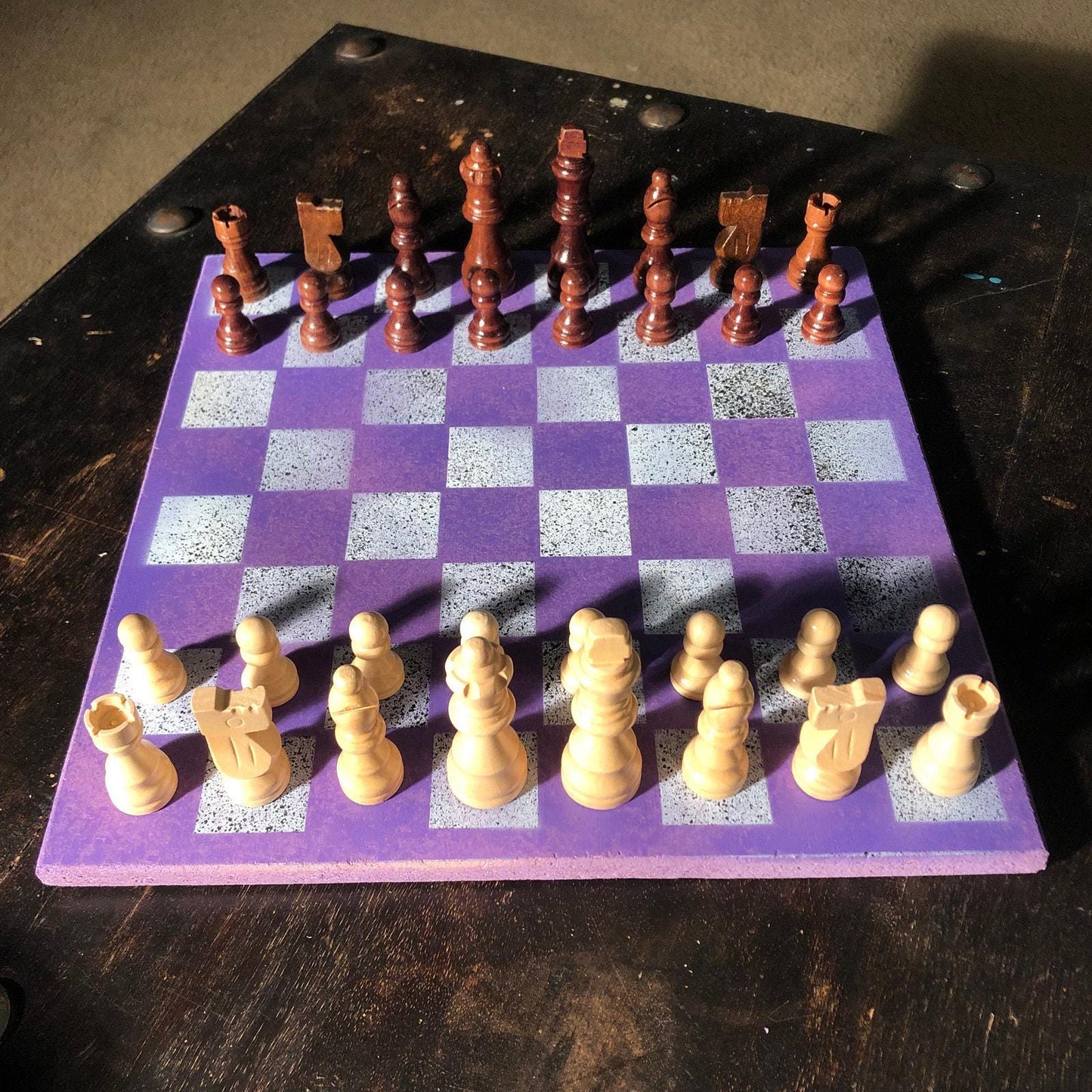 Chess Set - Purple White Sprinkled Edition