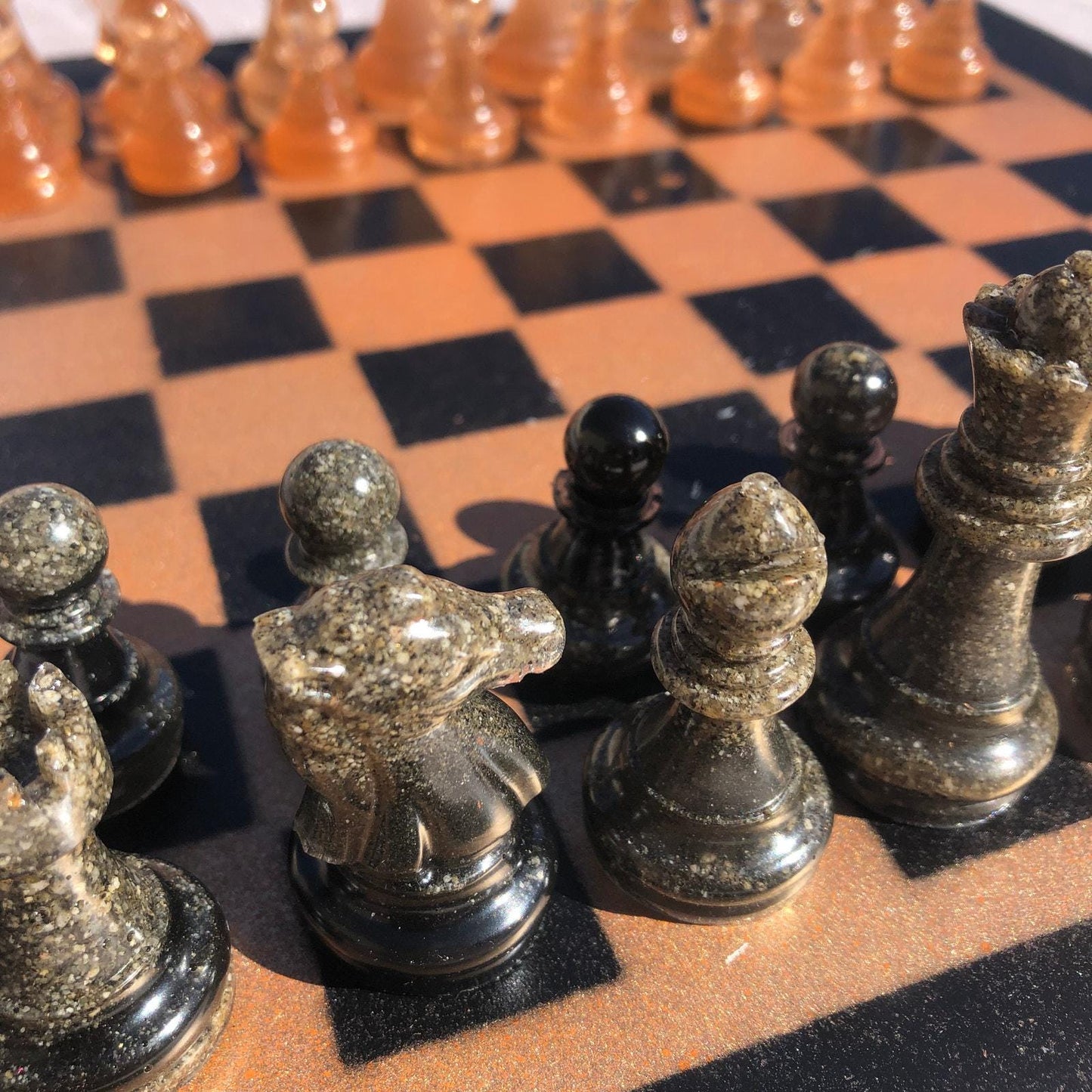 Chess Set - Amber Orange