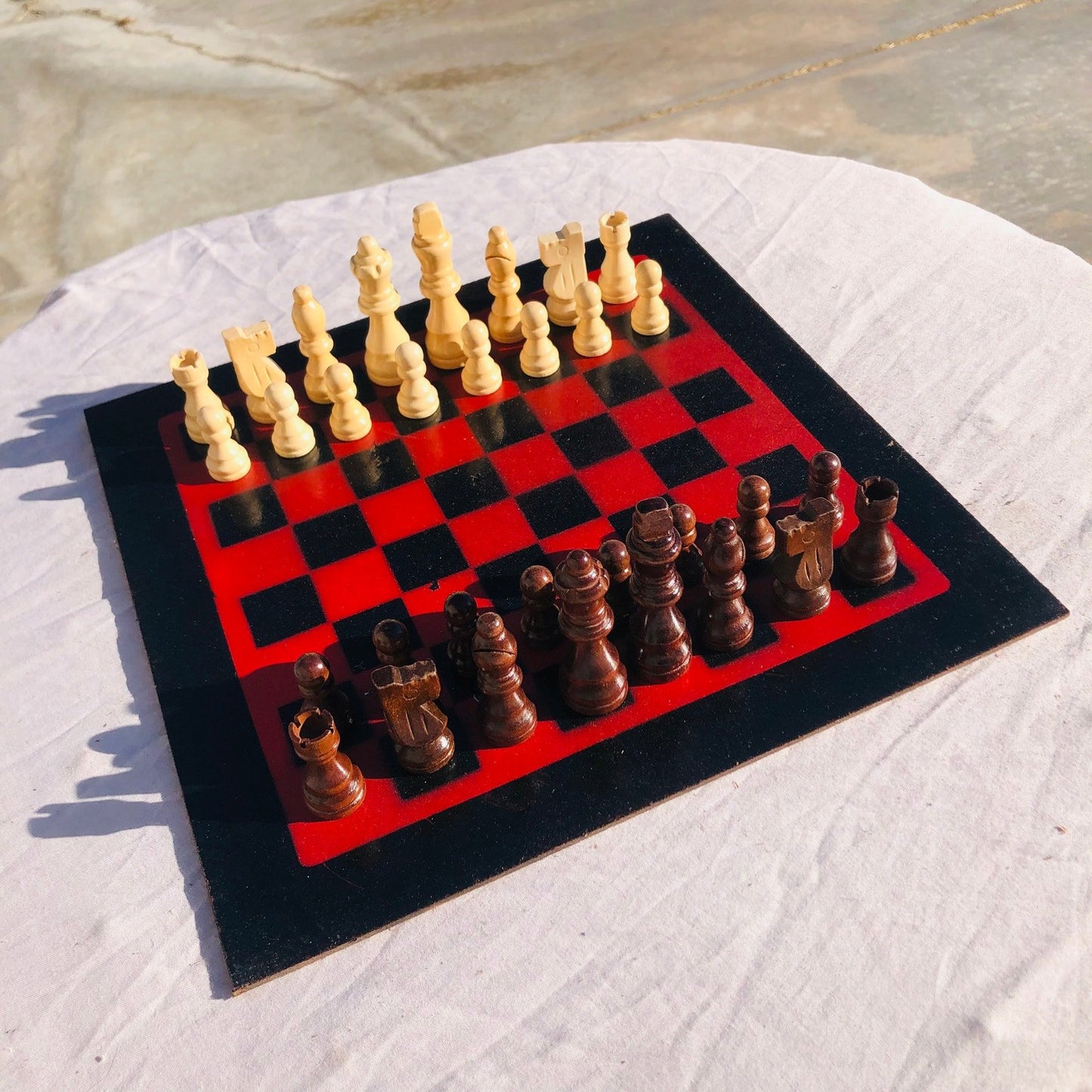 Chess Set - Red & Black