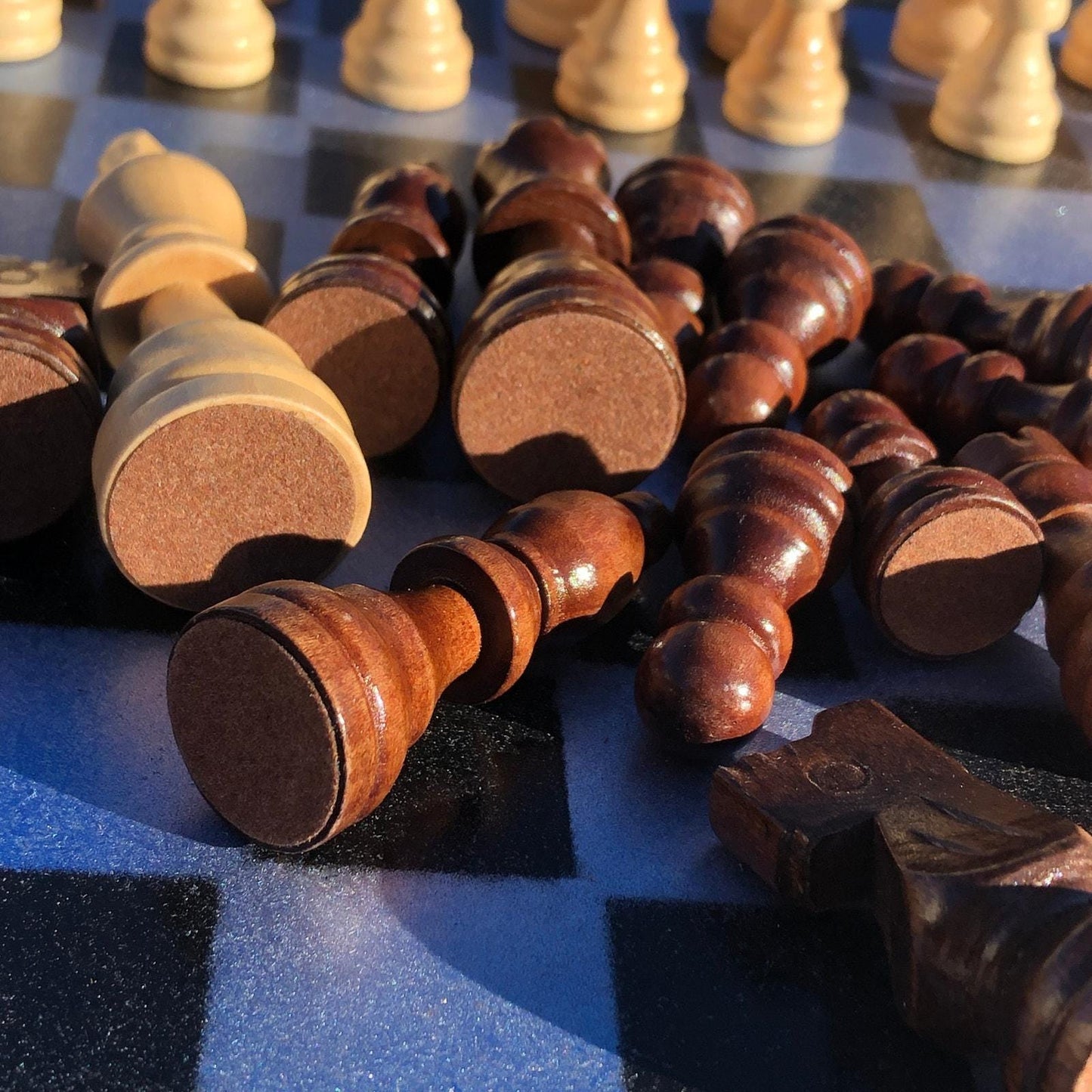 Chess Set - Classic Shiny Blue