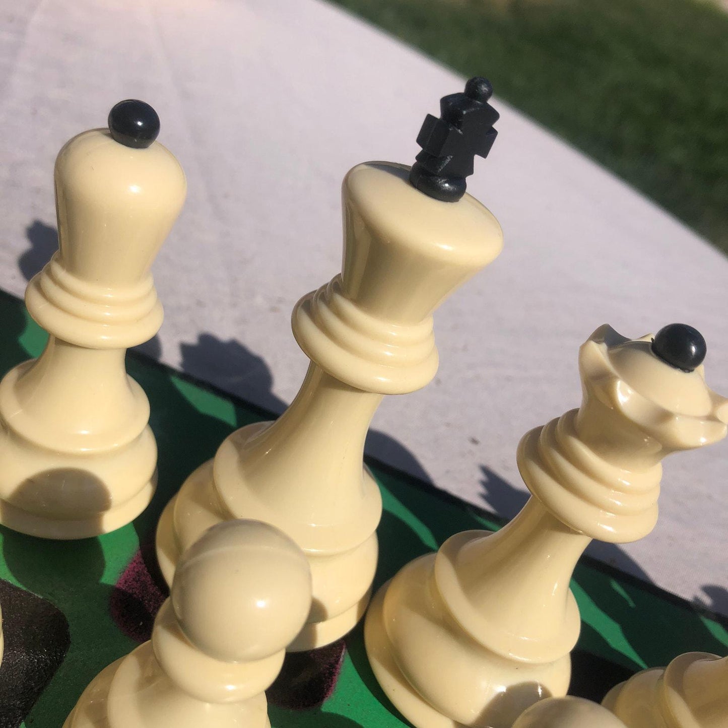 Large Chess Set - Purple & Green