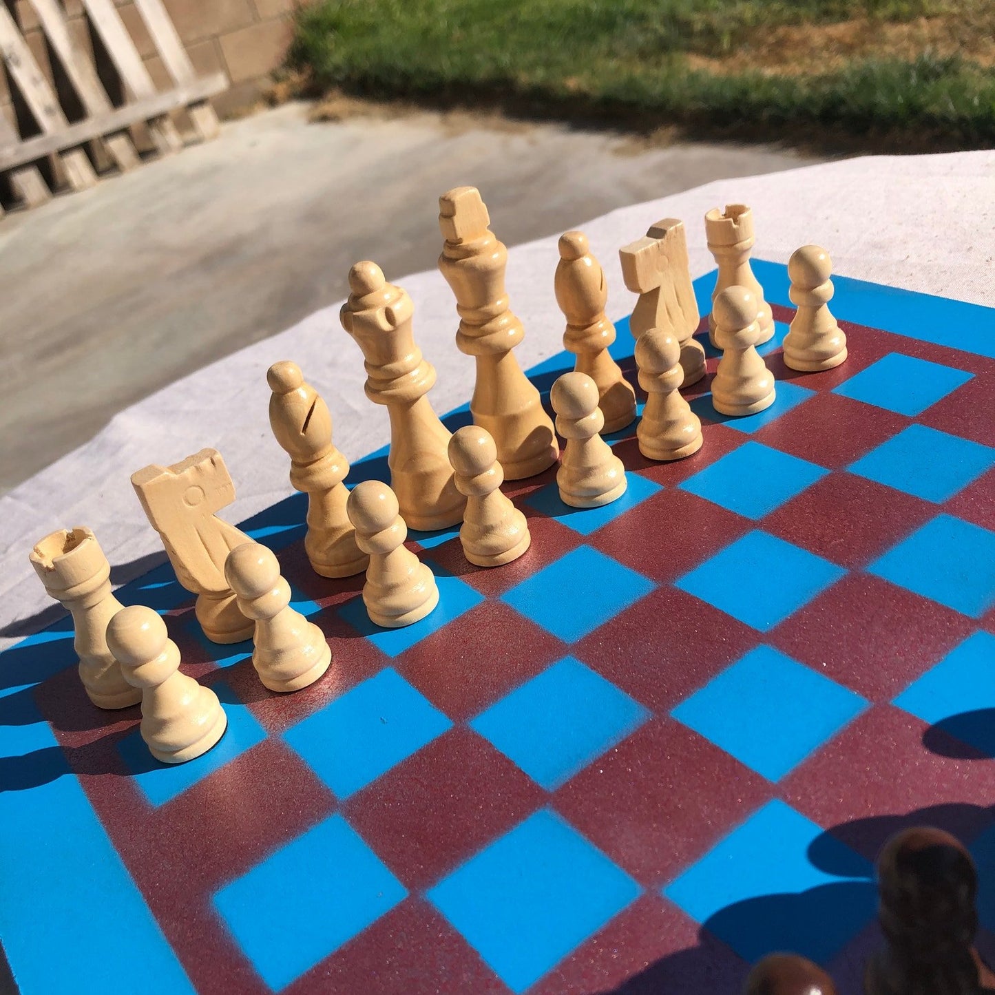 Chess Set - Blue Bronze