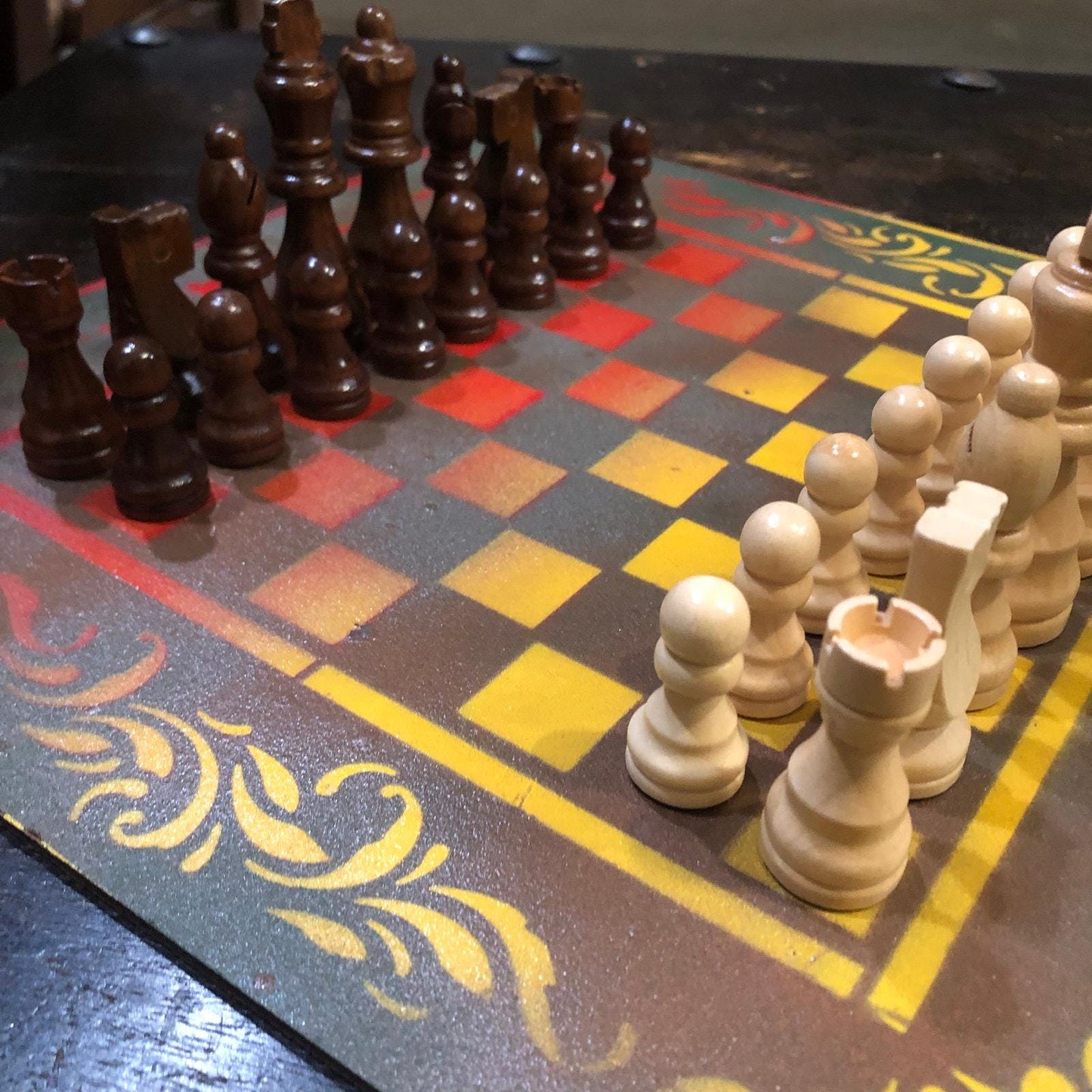 Chess Set - Knight's Yellow & Red