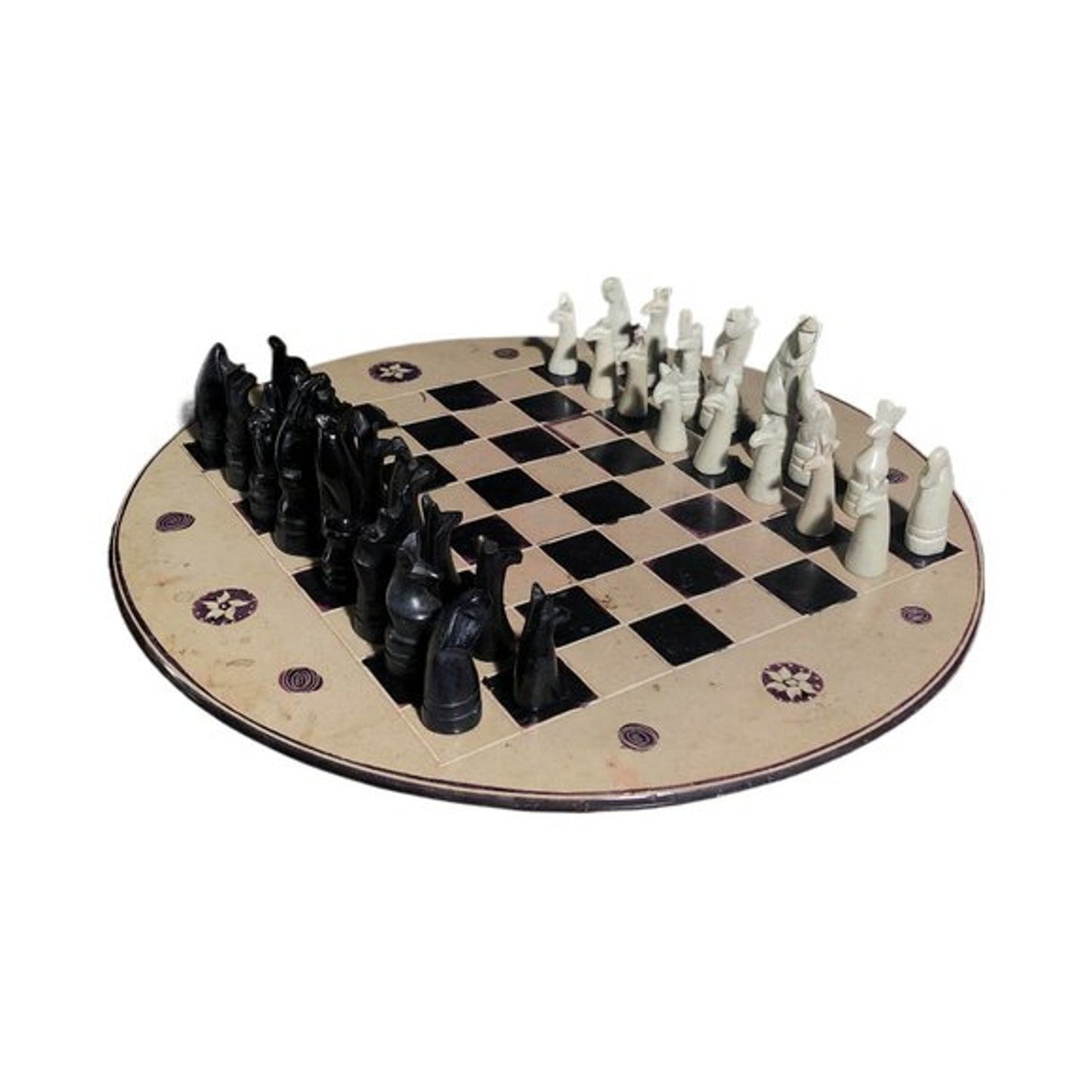 African Vintage Chess Set - Old Kenyan Chess Board