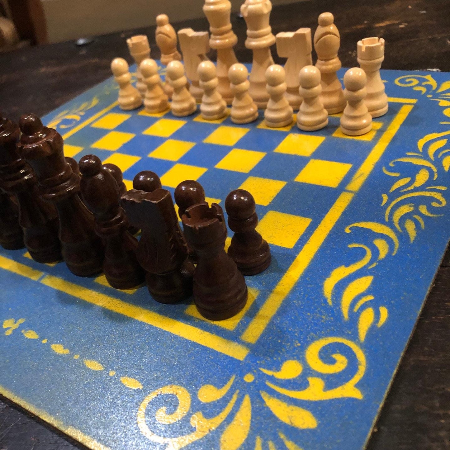 Chess Set - Yellow & Blue