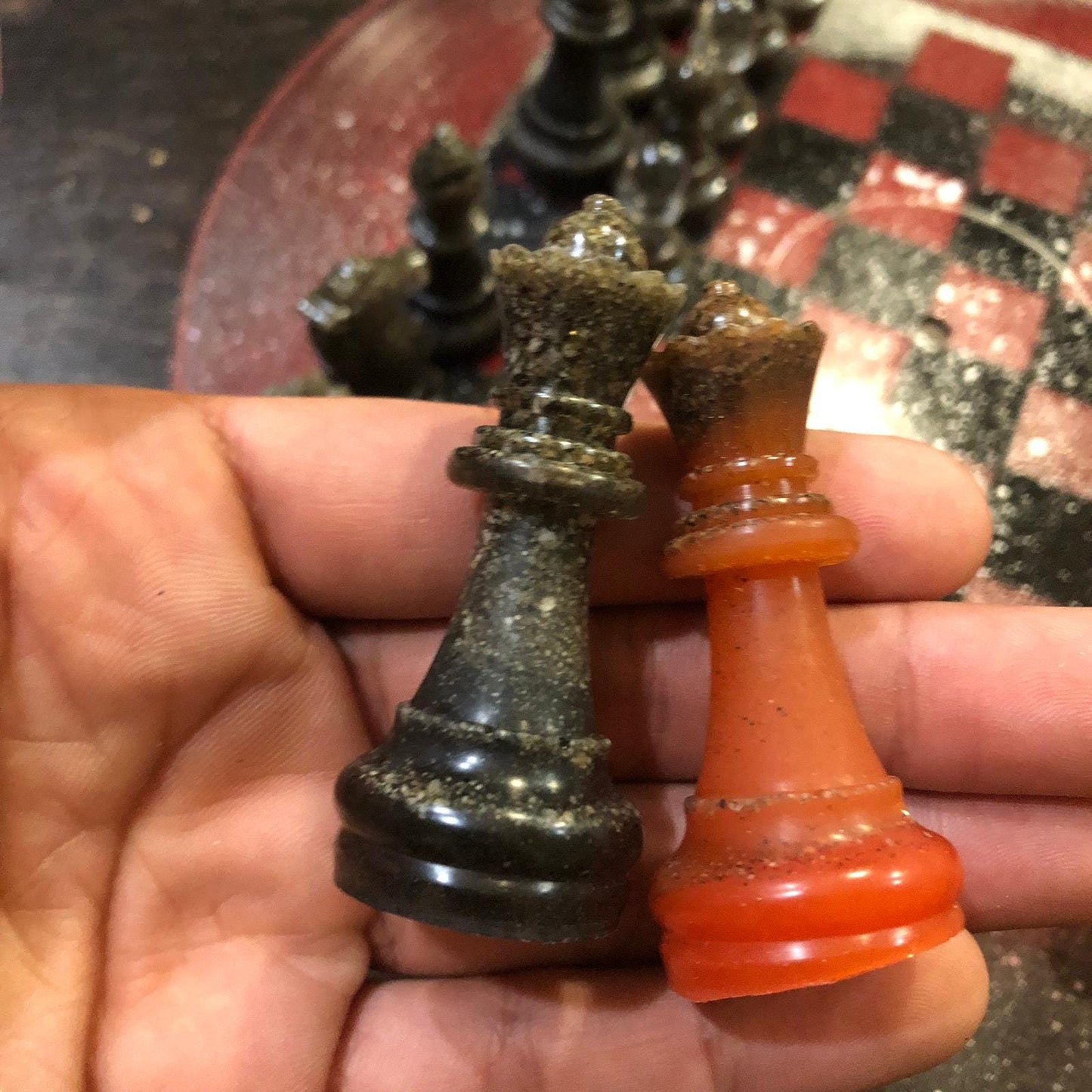 Vinyl Chess Set - Red Galaxy (Resin Pieces)