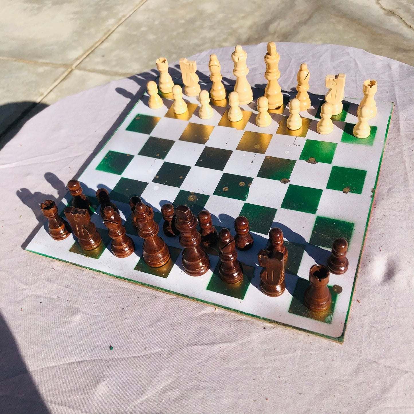 Chess Set - Prestigious Golden Green