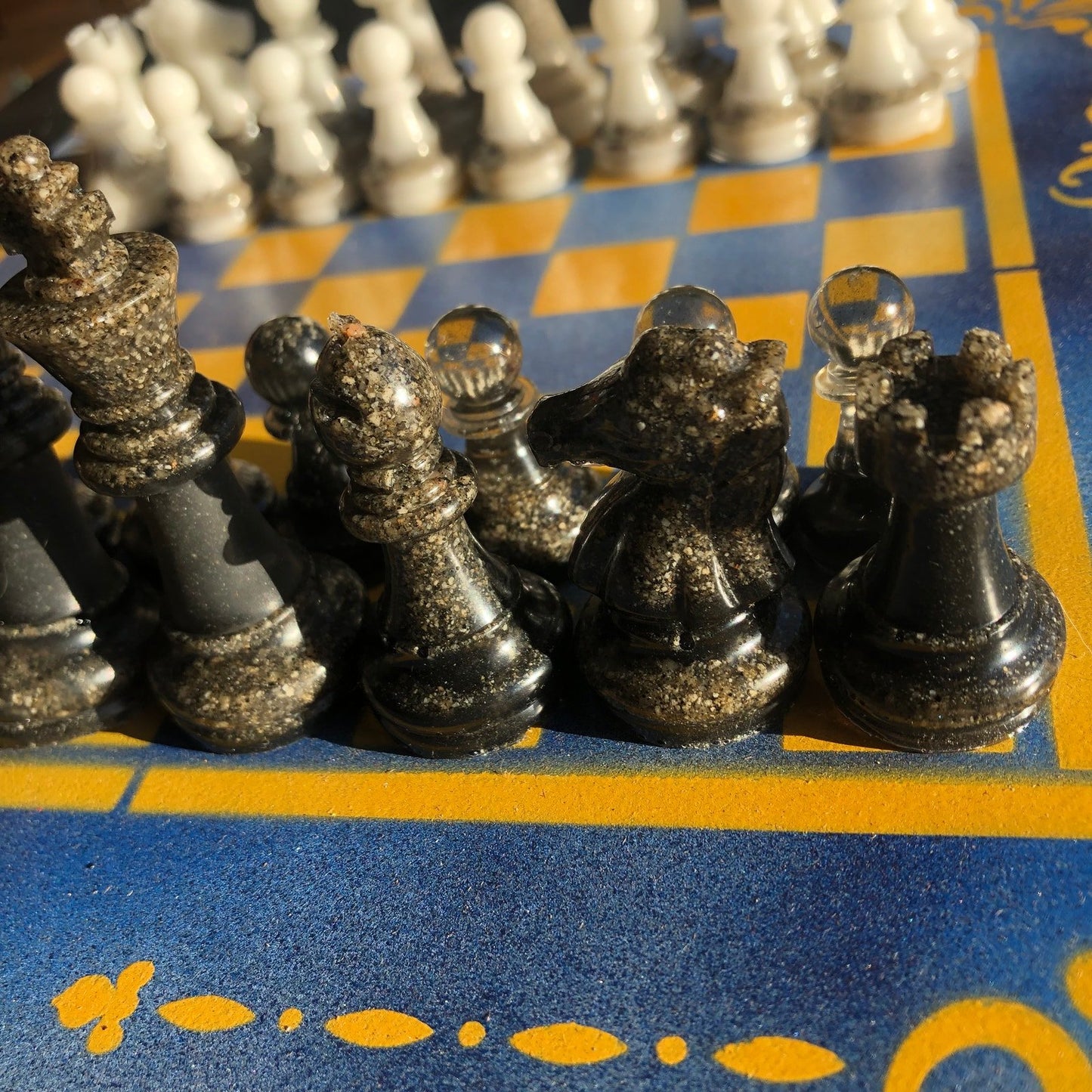 Chess Set - Blue & Yellow Royal