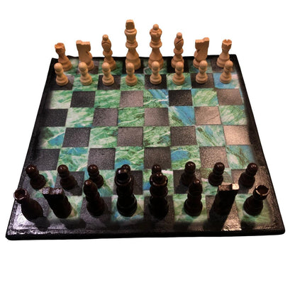 Scrapbook Chess Set - Green Crystal