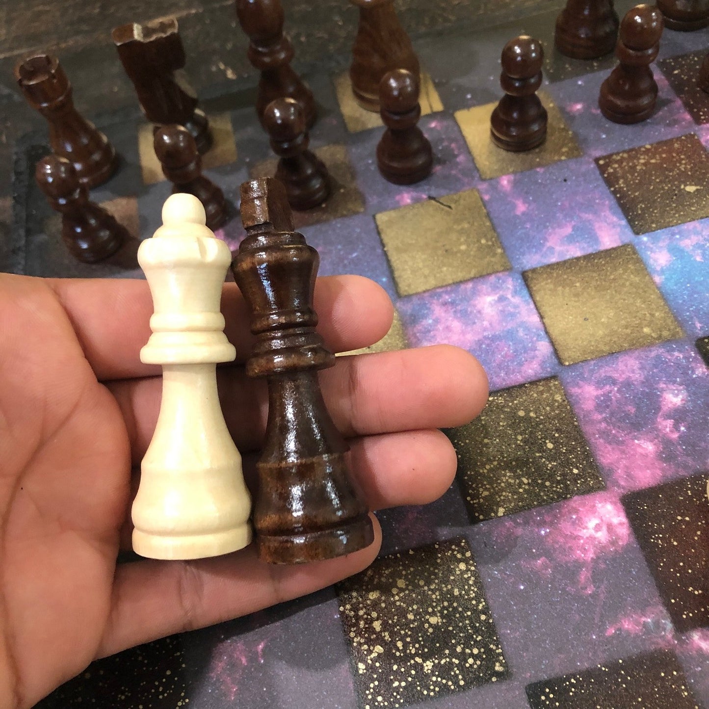 Scrapbook Chess Set - Golden Galaxy