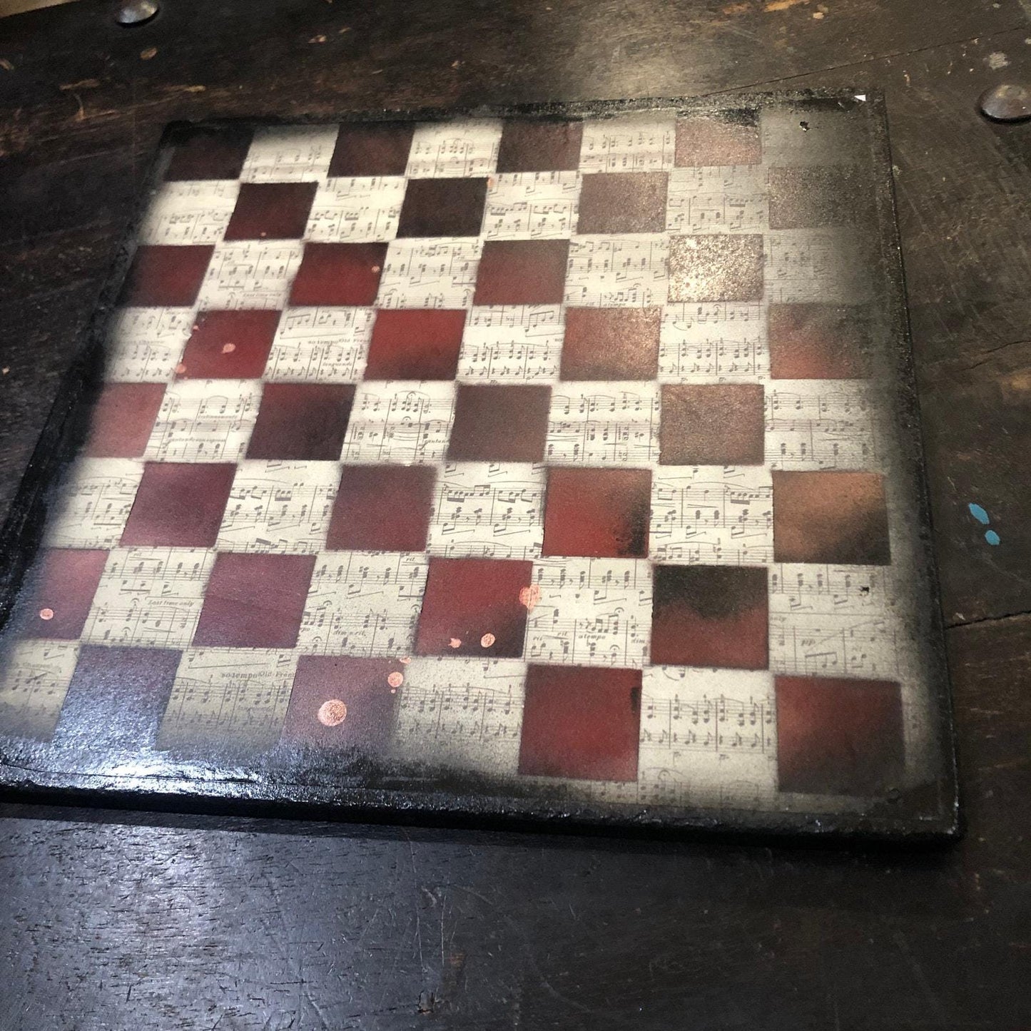 Scrapbook Chess Set - Vintage Music Edition (Resin Pieces)