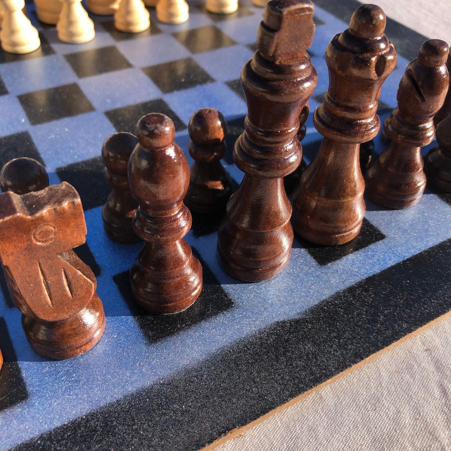 Chess Set - Classic Shiny Blue