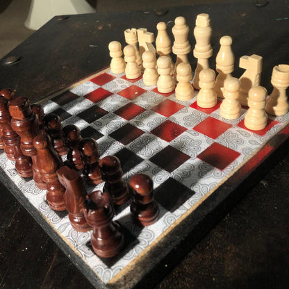 Scrapbook Chess Set - Red & Black
