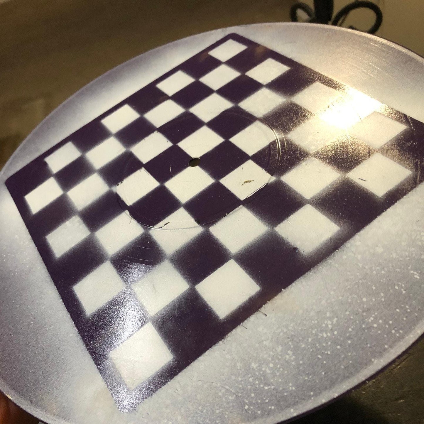 Vinyl Chess Set - Dark Purple & White (Resin Pieces)