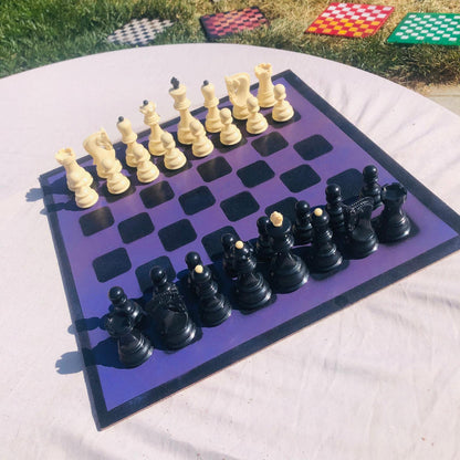 Large Chess Set - Purple & Black