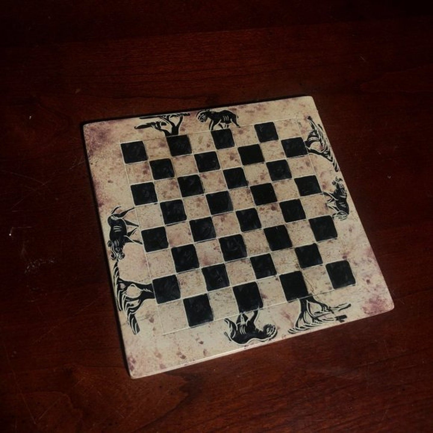 African Vintage Chess Set - Kenyan Old Chess Board