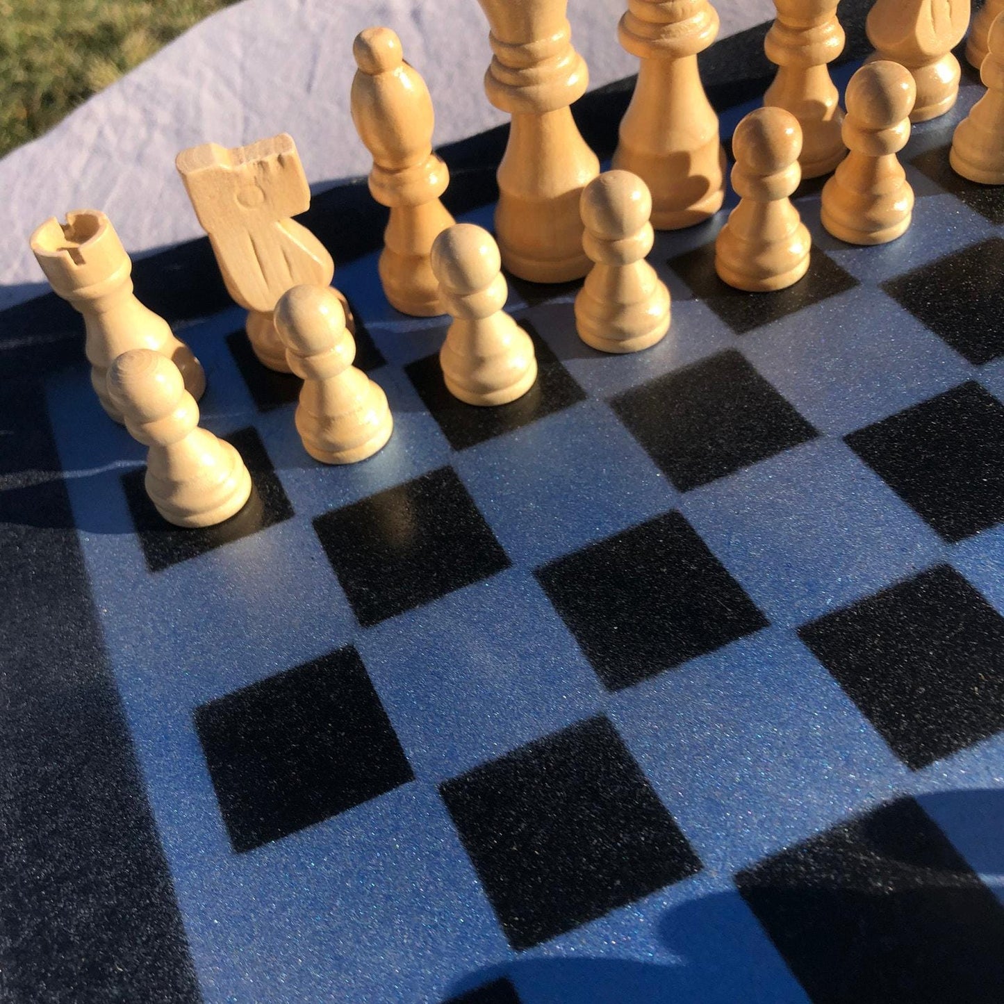 Chess Set - Classic Shiny Blue