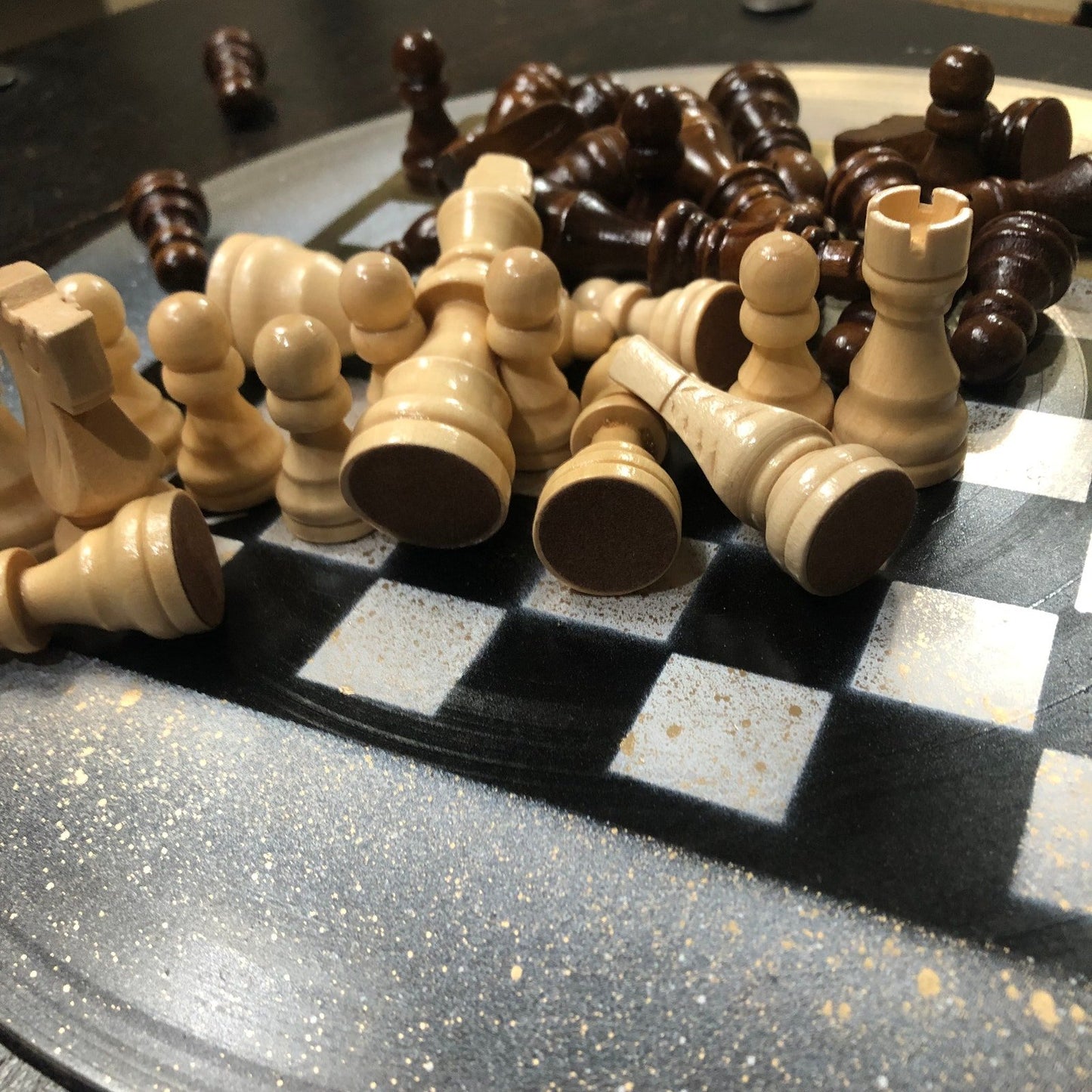 Vinyl Chess Set - Golden Black