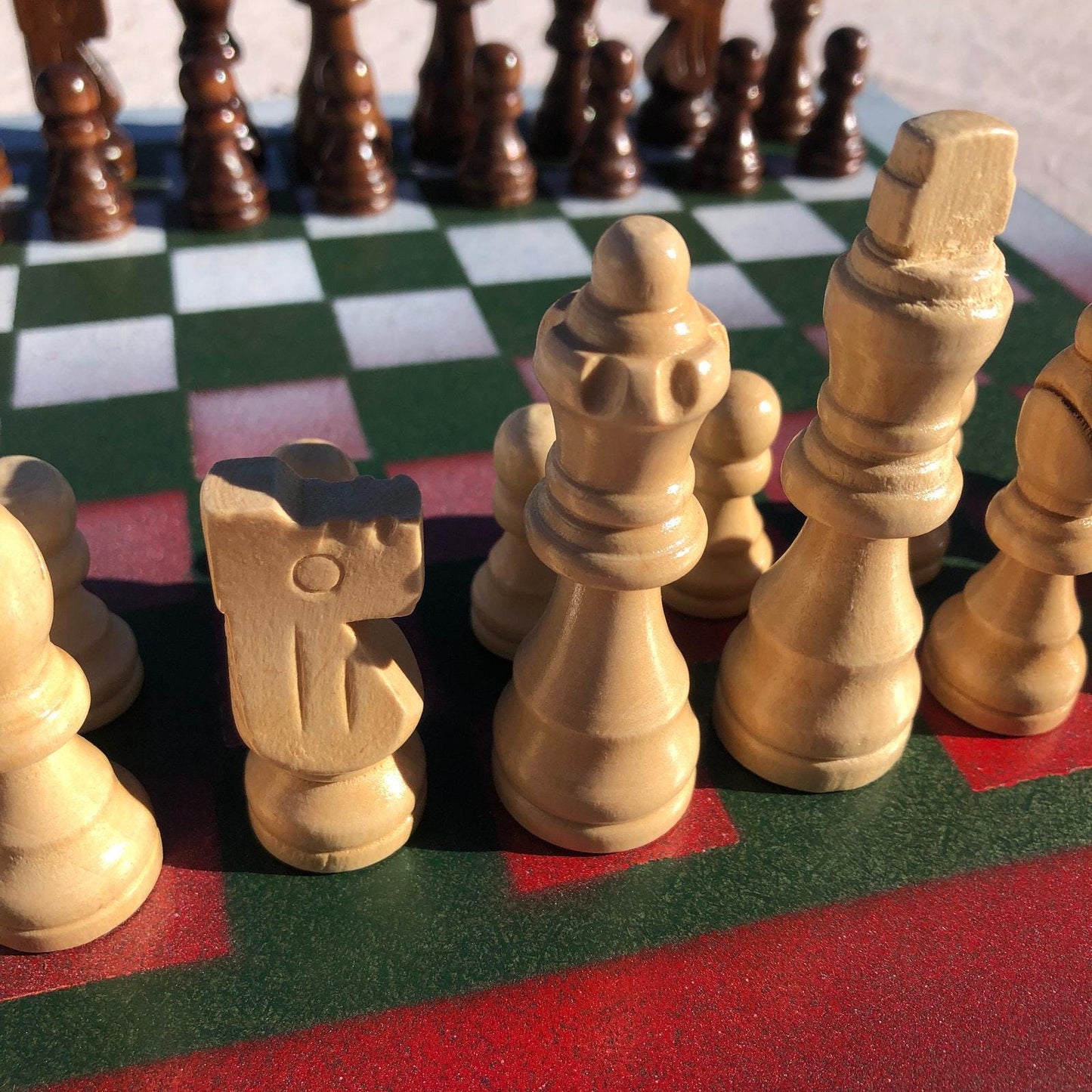 Chess Set - Faded Christmas Colors