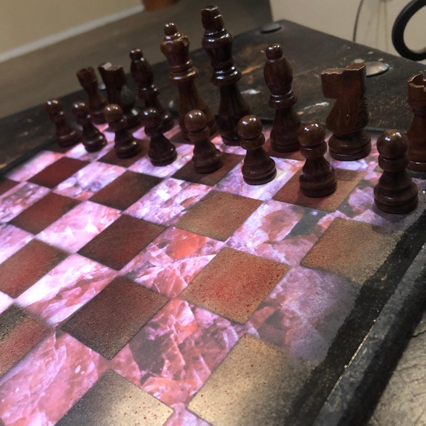 Scrapbook Chess Set - Pink Crystal