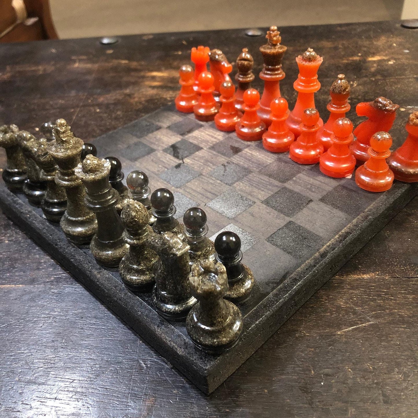 Scrapbook Chess Set - Stealth Black Red