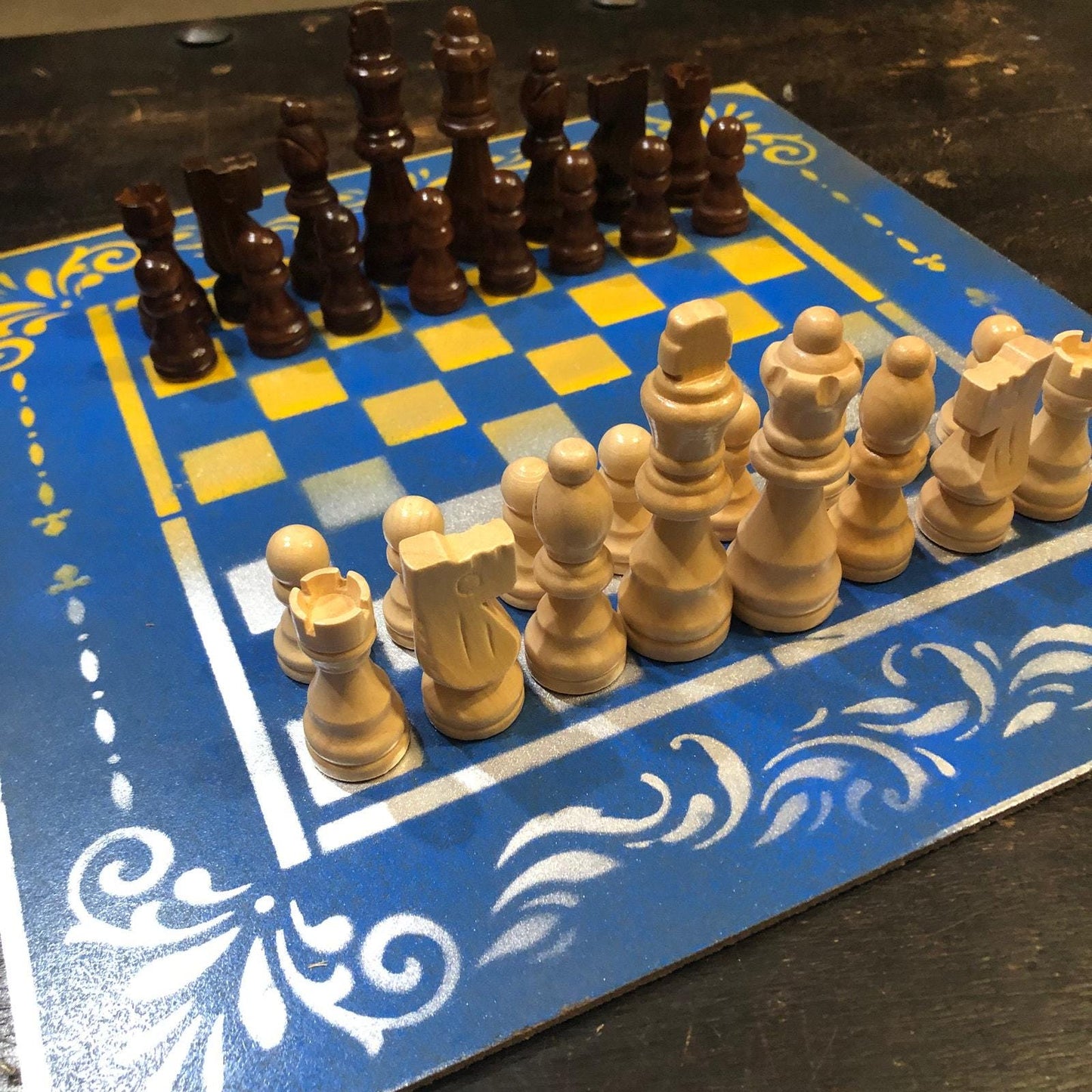 Chess Set - UCLA Blue & Yellow Colors