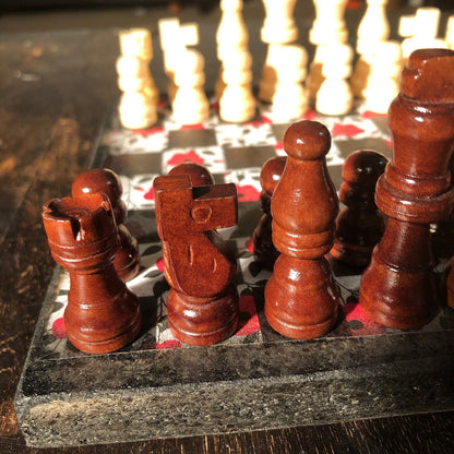 Scrapbook Chess Set - Red Rose