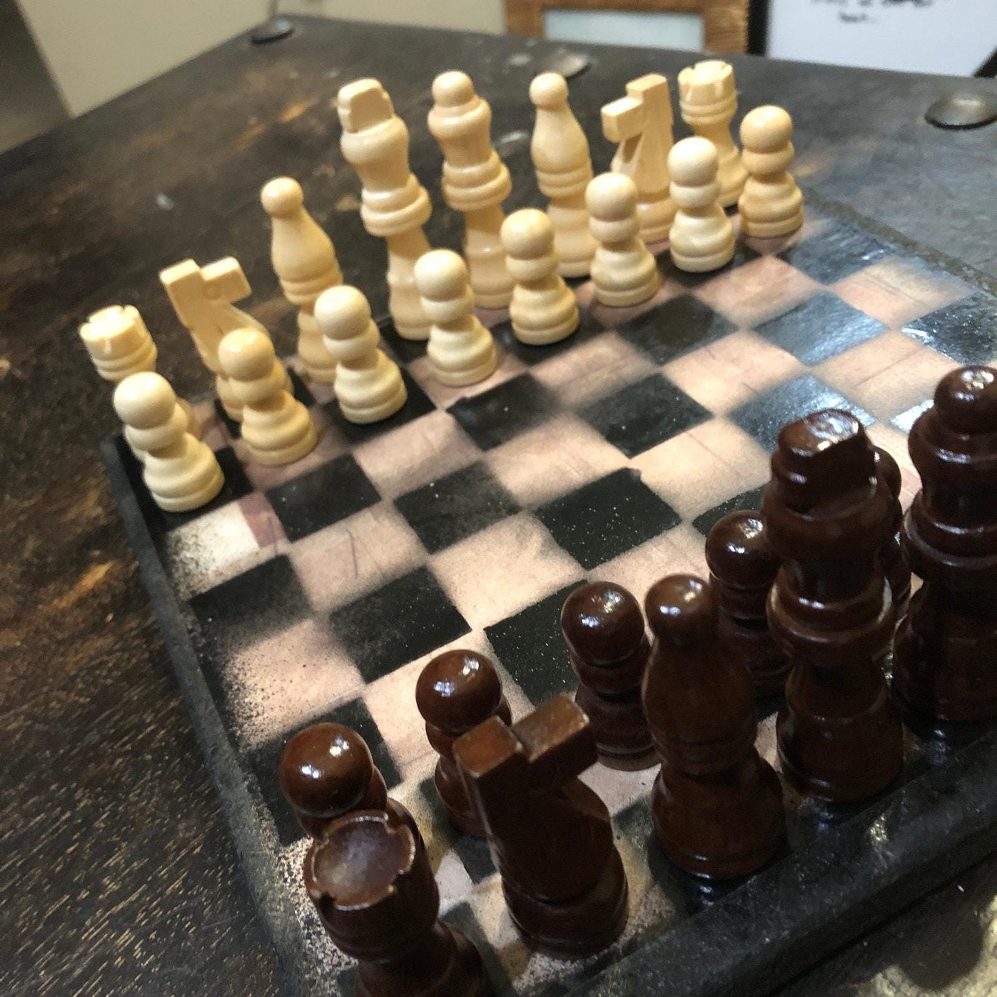 Scrapbook Chess Set - Brown & Black