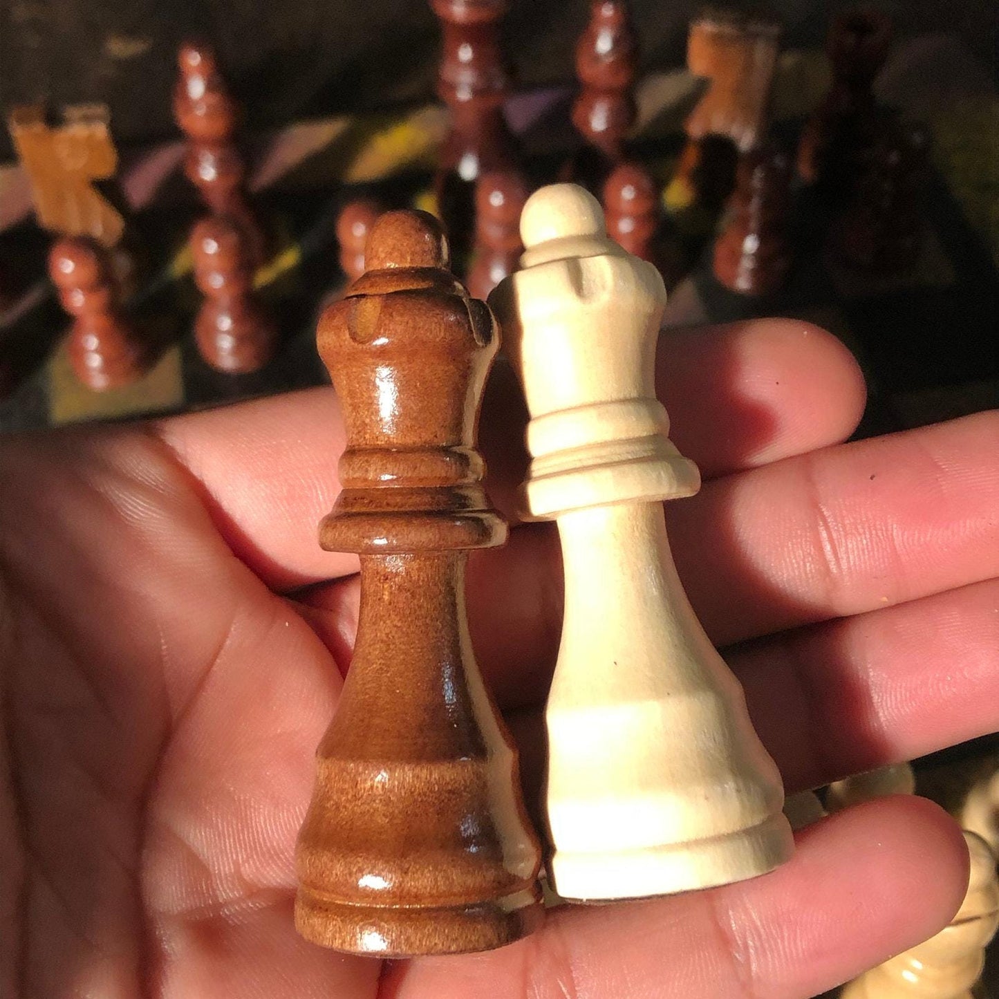 Chess Set - Rustic Yellow Purple