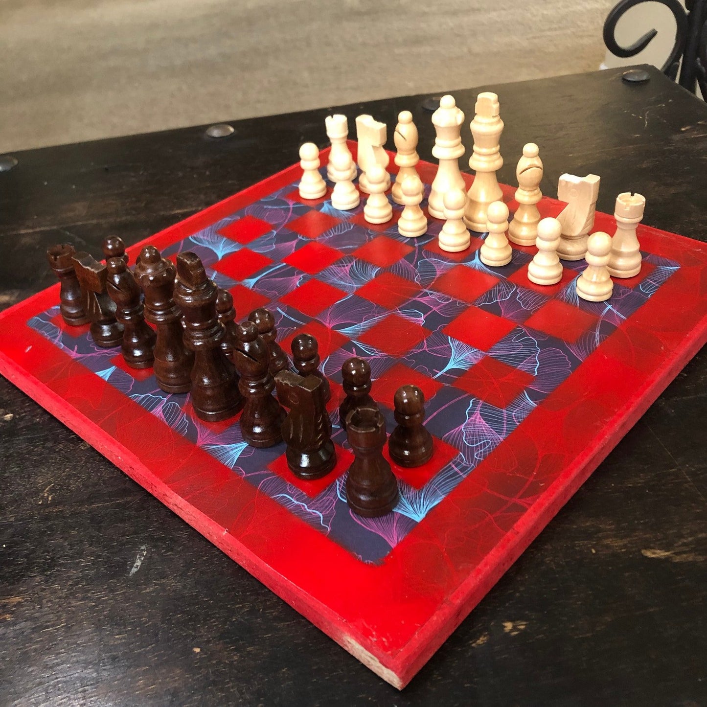 Scrapbook Chess Set - Candy Red Void