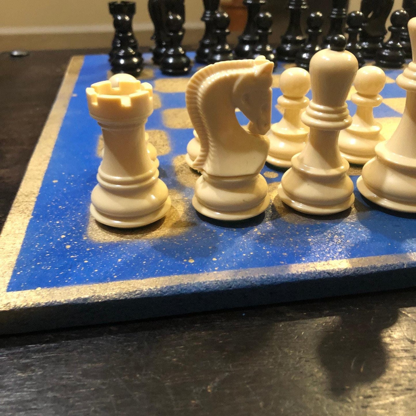 Large Chess Set - Blue & Gold