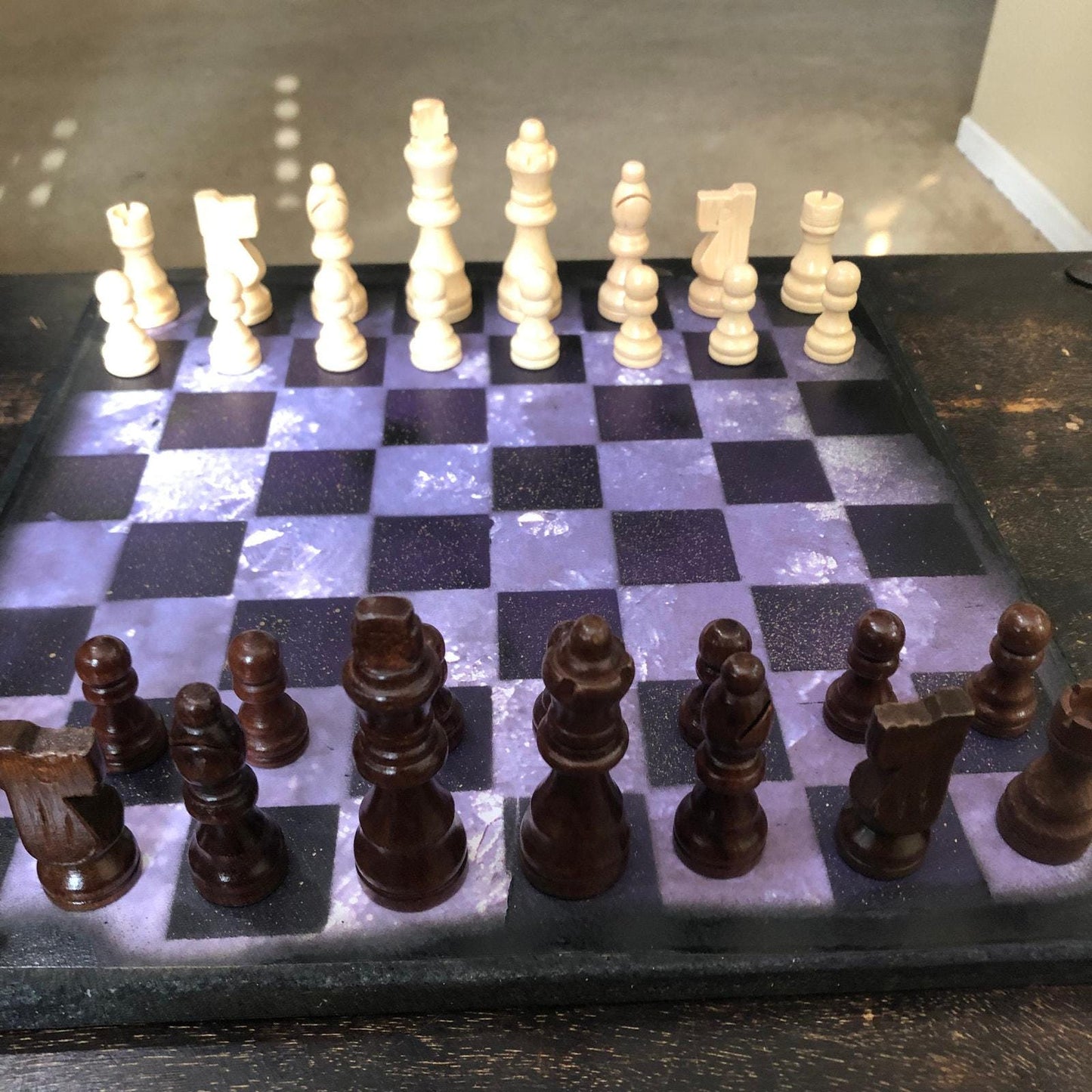 Scrapbook Chess Set - Purple Crystal