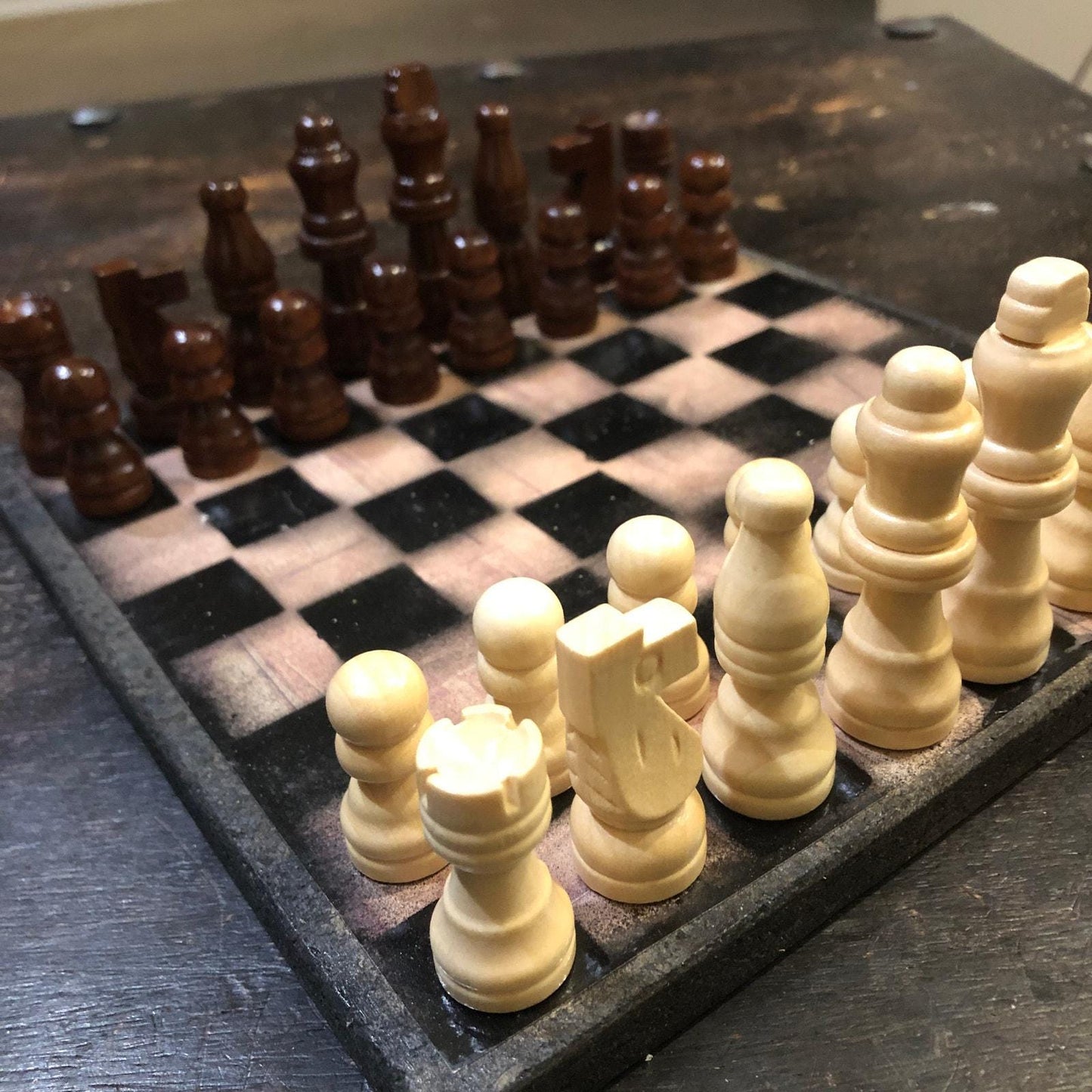 Scrapbook Chess Set - Brown & Black