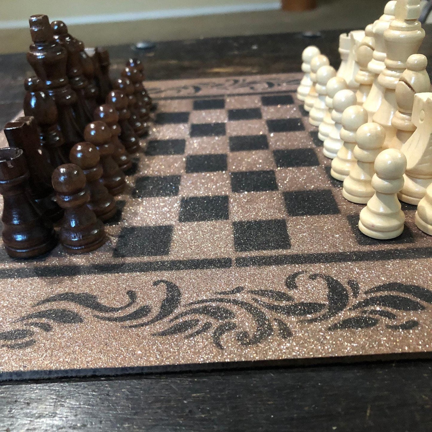 Chess Set - Sparkle Gold & Black