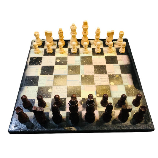 Scrapbook Chess Set - Golden Vintage