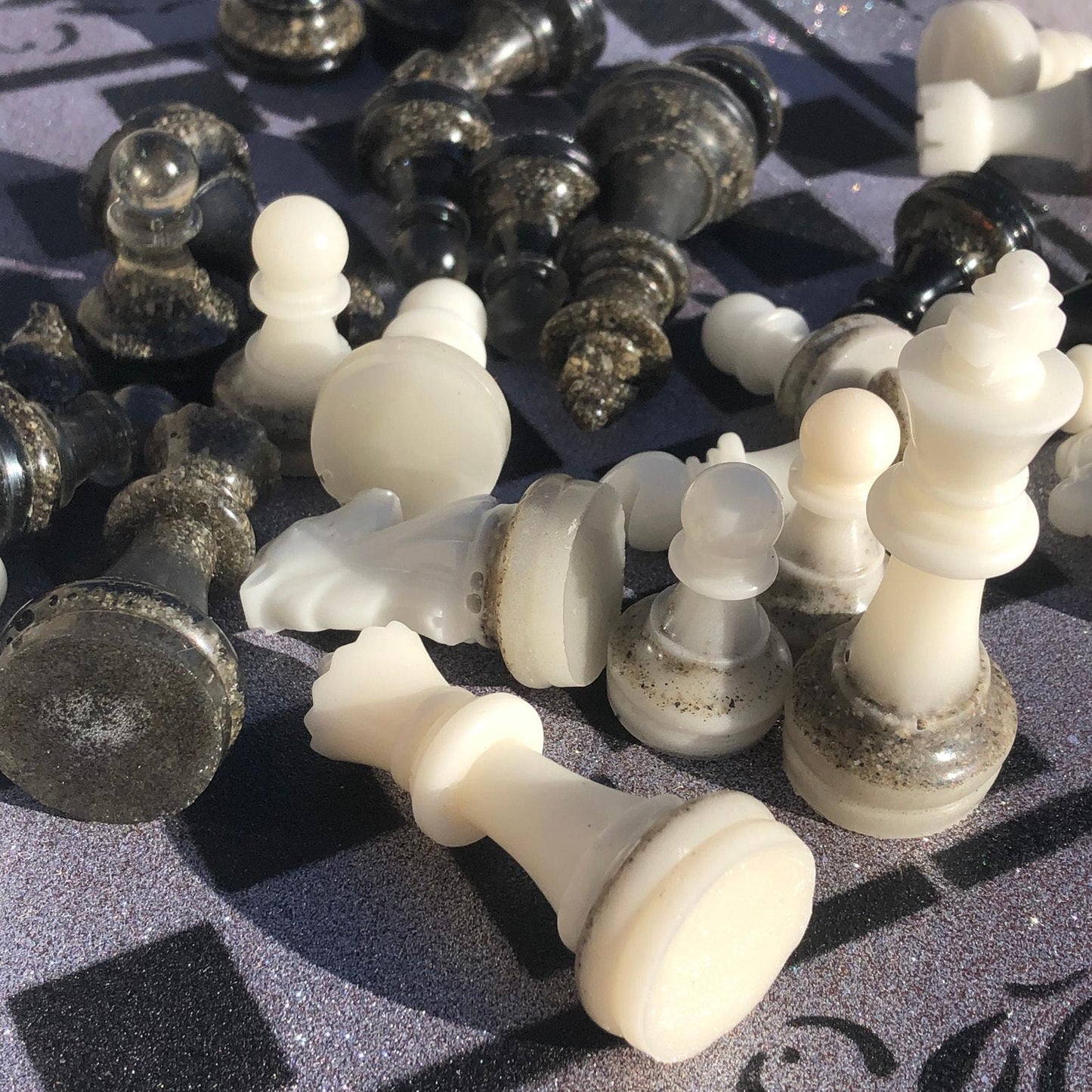 Chess Set - Sparkled Chrome