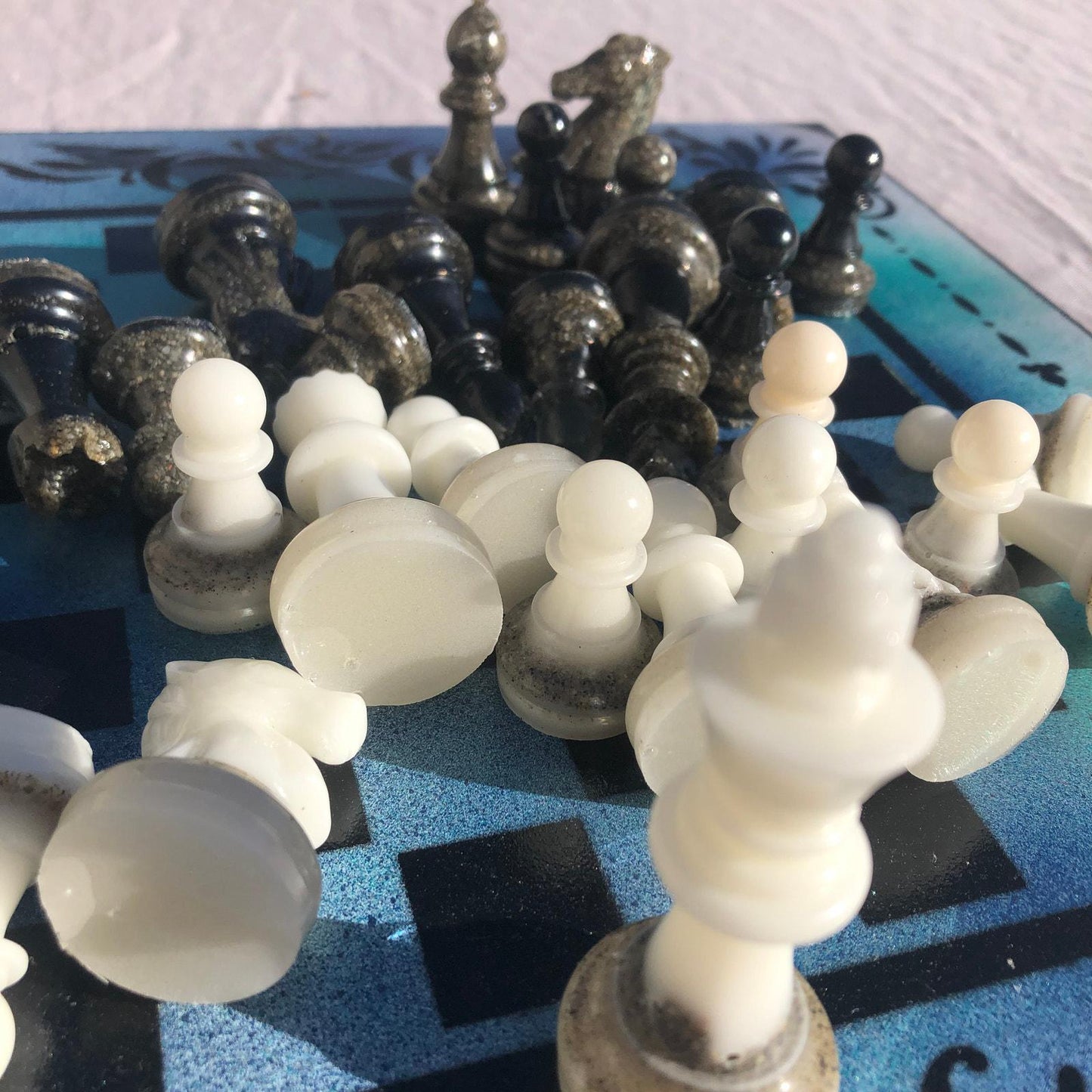 Chess Set - Misty Blue