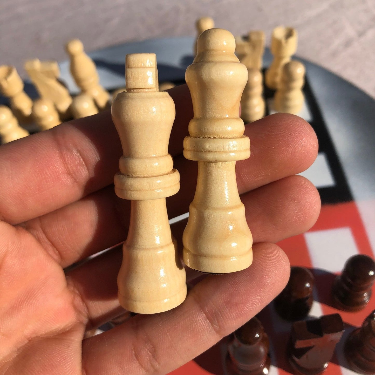 Vinyl Chess Set - Orange & Black Mist