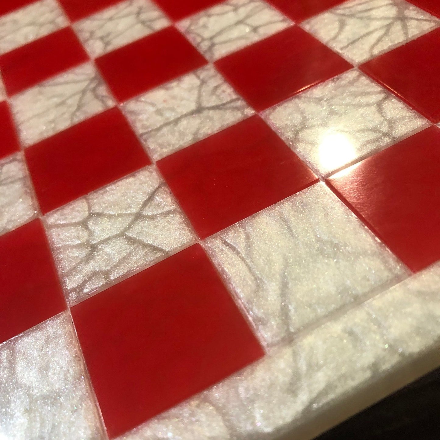 Resin Chess Set - Castle Red (Wood Pieces)