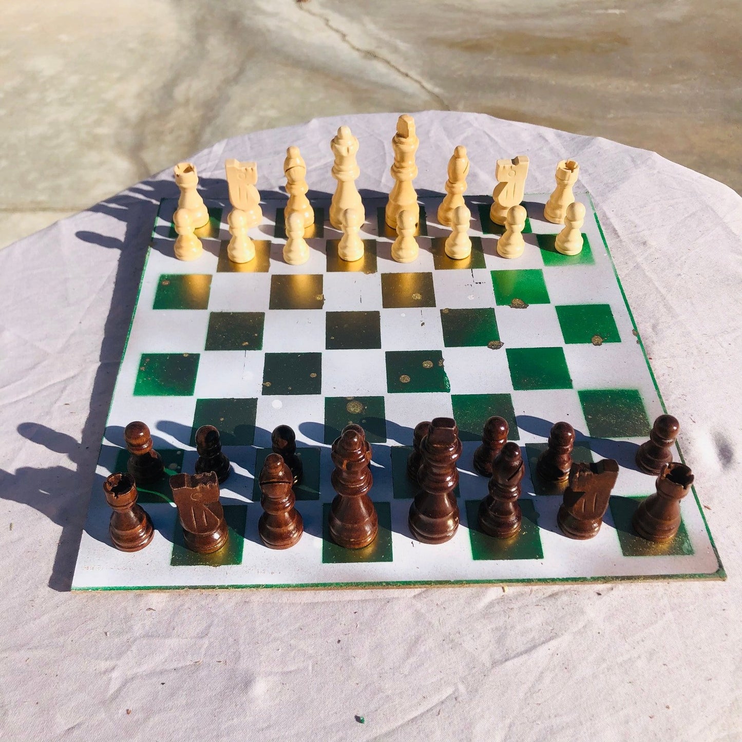 Chess Set - Prestigious Golden Green