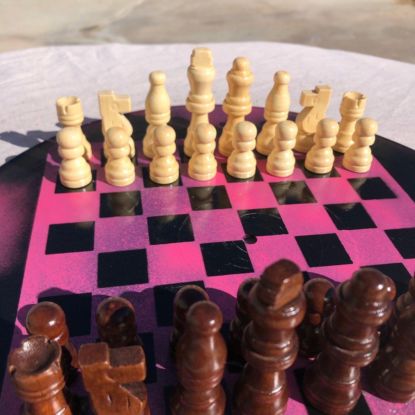 Vinyl Chess Set - Hot Pink